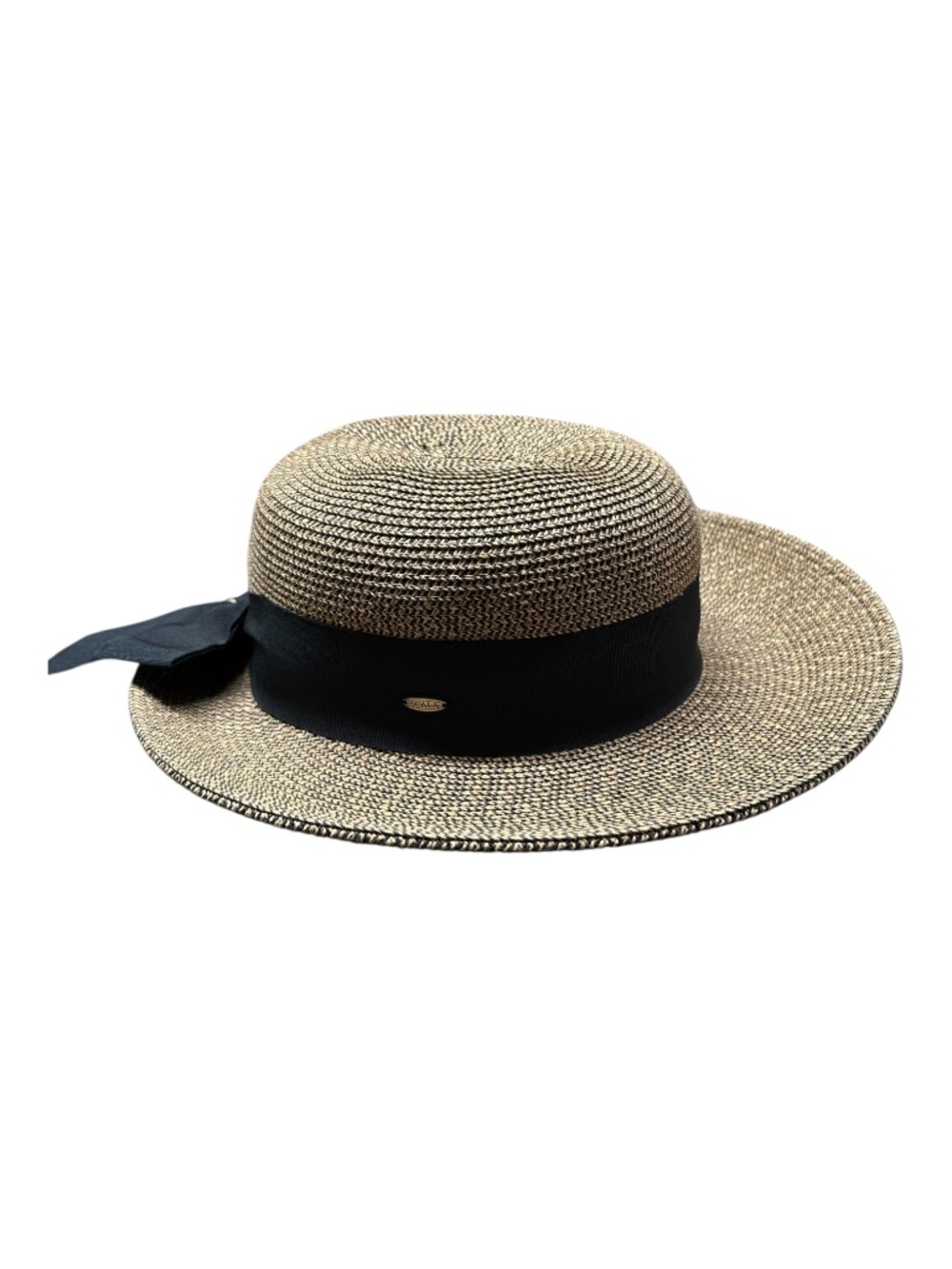 SCALA Straw Boater Sun Hat Vintage Coquette French Girl Beach Hat OS